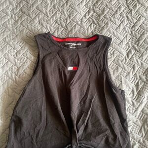Tommy Hilfiger Black Tank with Red Trim and Flag Logo